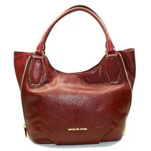 Michael Kors Deep Red Wine Vanessa Shoulder Tote Bag